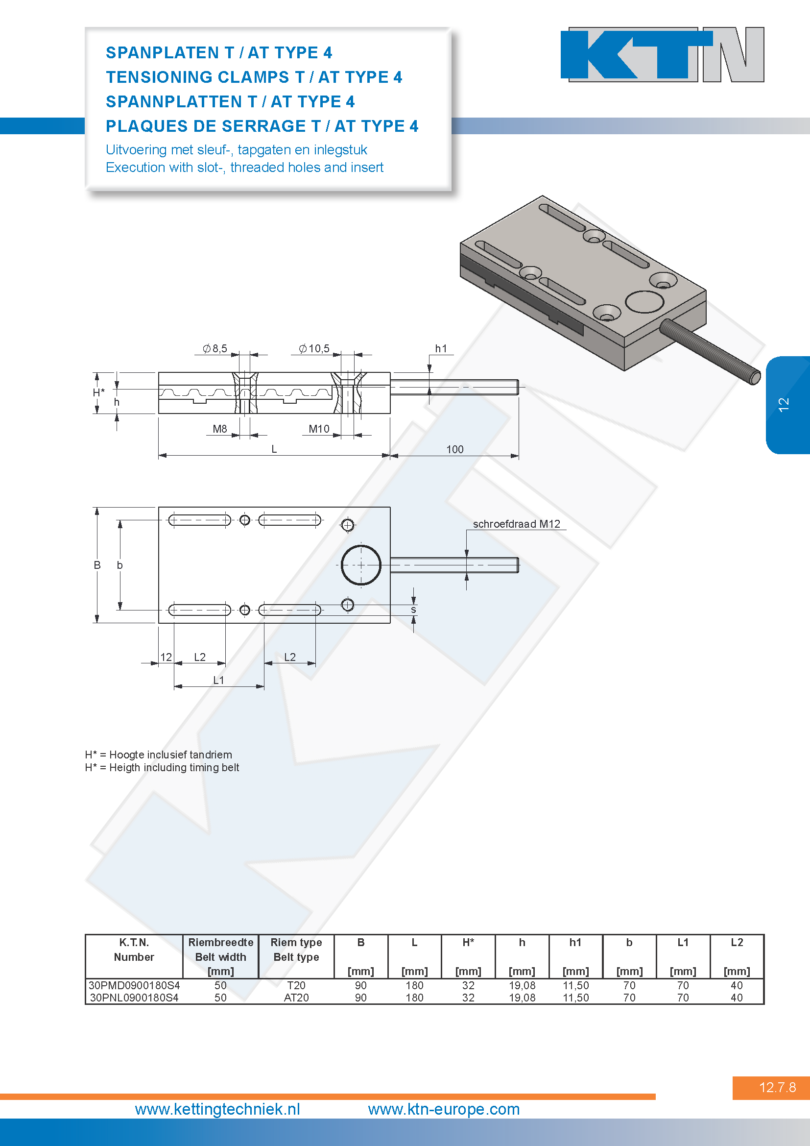 Klem- en spanplaten Spanplaten – T / AT Type 4 