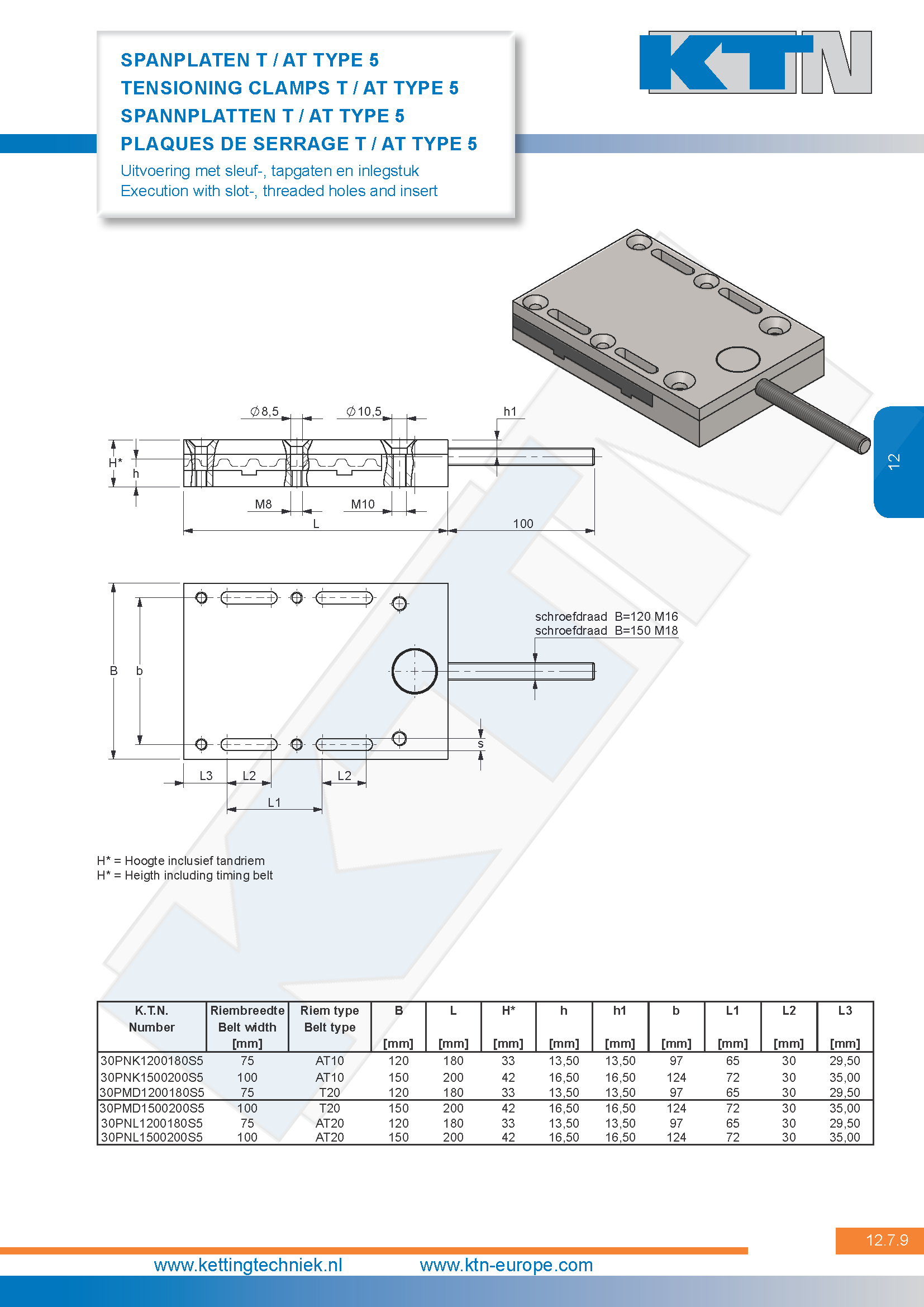 Klem- en spanplaten Spanplaten – T / AT Type 5 
