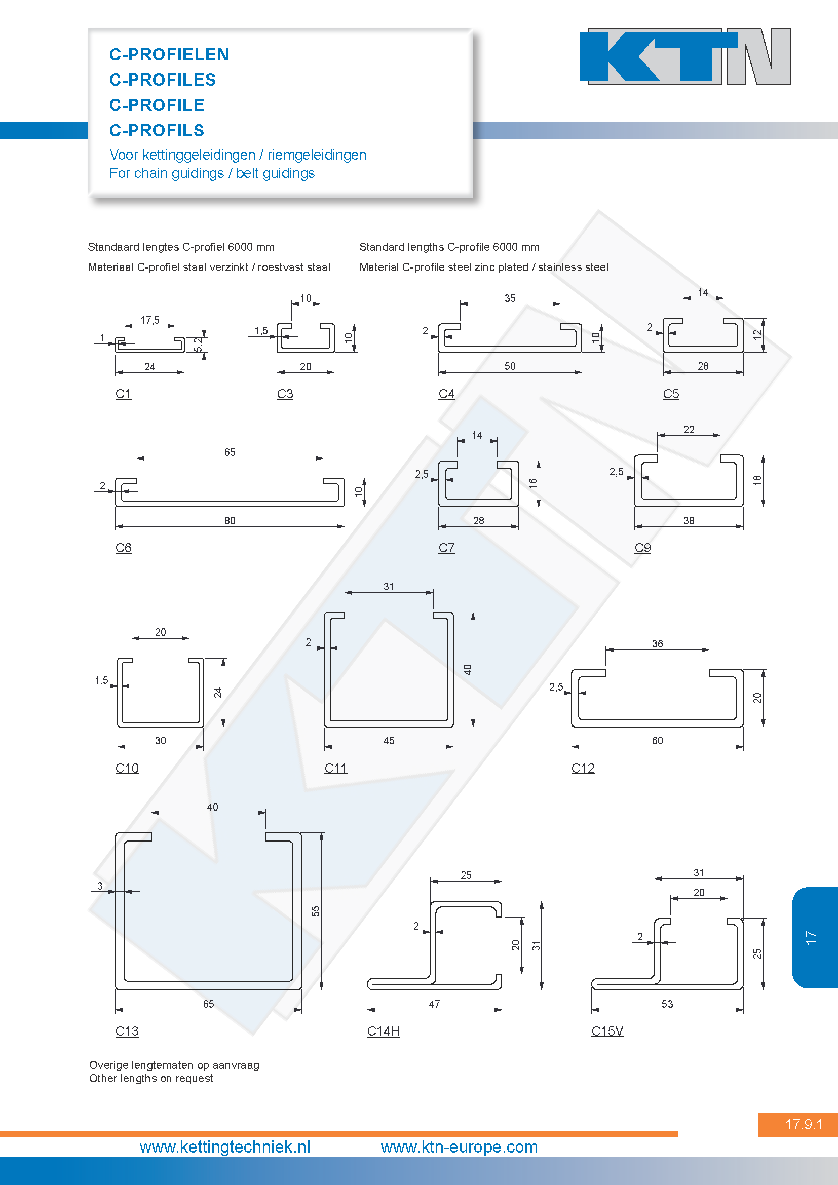 Riemgeleidingen C-Profielen 